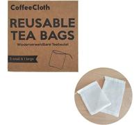 TIANYI-CoffeeCloth Lot de 6 sachets à thé réutilisables en tissu 100 % coton biologique Filtre à thé permanent réutilisable (5 petits, 1 grand)