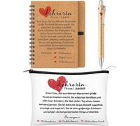 Tianyi-Coffret-Cadeau De Remerciement De 3 Pièces Pour Enseignants Trousse Cosmétique Cahier À Spirale Stylo À Bille Avec Inscription Cadeau De Retraite Merci Pour L'école Primaire Maternelle