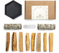 Tianyi-Coffret Premium Rituel: 8 Palo Santo Purification 2 Baton De Sauge Blanche Purification A Bruler Sélénite Plateau Artisanal Encens Sauge Blanche Purification Maison Qr Guide Digital
