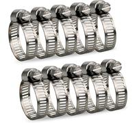 TIANYI-Collier de Serrage Tuyau Réglable 16-25mm Gamme en Acier Inoxydable 304 Assortiment Tuyau Pinces Clips pour Famille Tuyau D'eau, Home Gaz, Tube D'automobiles, Robinet 10 Pièces (16-25mm)