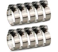 TIANYI-Collier de Serrage Tuyau Réglable 21-38mm Gamme en Acier Inoxydable 304 Assortiment Tuyau Pinces Clips pour Famille Tuyau D'eau, Home Gaz, Tube D'automobiles, Robinet 10 Pièces (21-38mm)