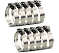 TIANYI-Collier de Serrage Tuyau Réglable 27-51mm Gamme en Acier Inoxydable 304 Assortiment Tuyau Pinces Clips pour Famille Tuyau D'eau, Home Gaz, Tube D'automobiles, Robinet 10 Pièces (27-51mm)