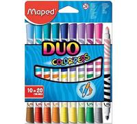 Tianyi-Color'peps Feutres De Coloriage 2 En 1 Duo De Couleur Et Encre Lavable À L'eau - Etui De 10 Feutres Pour 20 Couleurs Assorties