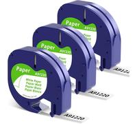 Tianyi-Compatible Avec Dymo Letratag Ruban Papier 12mm X 4m, Comaptible Avec Dymo Letratag 200b Lt100h Lt100t Plus Xr Lt110t, Paper White 91200 S0721510