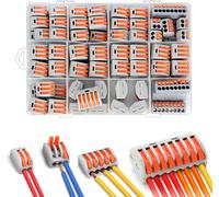 TIANYI-Connecteur électrique, 100 Pièces Rapide Connecteur de Fil de Câble, avec 45pcs 3 Entrées, 40pcs 2 Entrées, 10pcs 5 Entrées, 5pcs 8 Entrées pour Fils Solides, Toronnés et Flexibles