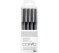 Tianyi-Copic Multiliner Set, Cool Gray, 4 Feutres Fins De Différentes Épaisseurs De Trait, Stylos À Dessin À Pointe Fine Et Encre Pigmentée Résistante À L'eau