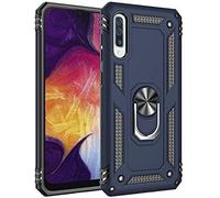 Tianyi-Coque Pour Samsung Galaxy A30s /A50s/A50, Étui De Protection Slim Soft Tpu + Pc,Heavy Duty, Slim Dual Layer Protective Housse Etui Coque Avec Support De Bague En Métal, Bleu