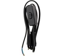 TIANYI-- Cordon Électrique avec Interrupteur pour Luminaire - HO3VVH2-F 2x0,75mm² - Norme CE - Câble Souple et Résistant - Idéal pour Intérieur - Noir - 1,5m