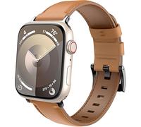 Tianyi-Correa De Cuero Para Watch Ultra/Ultra2 49mm/Series 10/9/8/7/6/5/4/3/2/1/Se 42/44/45/46mm, Pulsera De Repuesto De Cuero Retro Para Hombres Y Mujeres, Jaune-Brun