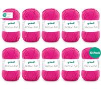 Tianyi-Cotton Fun Fil À Tricoter/ Fil À Crocheter (Fil Doux En 100% Coton, Certifié Oeko-Tex, 50 G/115 M, Taille D'aiguille : 3-4, 1 Pelote À 50 G), Fuchsia