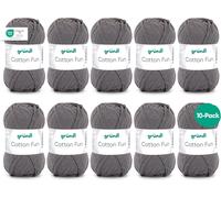 Tianyi-Cotton Fun Fil À Tricoter/ Fil À Crocheter (Fil Doux En 100% Coton, Certifié Oeko-Tex, 50 G/115 M, Taille D'aiguille : 3-4, 1 Pelote À 50 G), Anthracite, 27 X 11 X 7 Cm