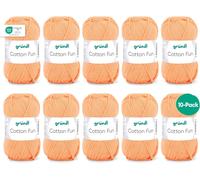 Tianyi-Cotton Fun Fil À Tricoter/ Fil À Crocheter (Fil Doux En 100% Coton, Certifié Oeko-Tex, 50 G/115 M, Taille D'aiguille : 3-4, 1 Pelote À 50 G), Abricot