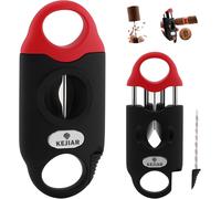 Tianyi-Coupe-Cigare Guillotine De Coupe-Cigare En V En Acier Inoxydable Avec Aiguille D'outil D'amélioration De Tirage De Cigare, 2 Porte-Cigare, Ciseaux De Coupe-Cigare Multifonctionnels En V Jusqu