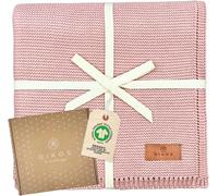 Tianyi-® Couverture Bébé - 100% Coton Bio - Gots - Couverture Nouveau-Né - Pour Toute L'année - Couverture Tricotée Pour Fille Et Garçon - Equipement De Première Qualité - Cadeau (Vieux Rose)