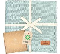 Tianyi-® Couverture Bébé - 100% Coton Bio - Gots - Couverture Nouveau-Né - Pour Toute L'année - Couverture Tricotée Pour Fille Et Garçon - Equipement De Première Qualité - Cadeau (Menthe)