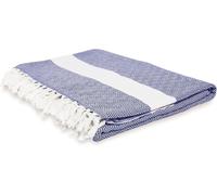 Tianyi-Couverture De Jour 100% Coton Env. 200 X 240cm Qualité Supérieure, Extra Douce Et Moelleuse, Polyvalente, Grande Longévité Lavable Et Adapté Au Sèche-Linge [Bleu Marine]