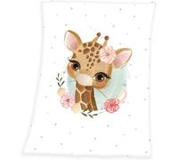 Tianyi-Couverture Microfibre Moelleuse Girafe, 75x100 Cm, 100% Polyester