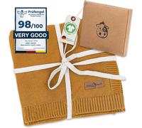 Tianyi-Couverture Pour Bébé En 100% Coton Biologique, Oeko-Tex 100, Couverture À Quatre Pattes Pour Garçons Et Filles, Cadeau De Naissance Et Première Utilisation - 94x72 Cm, Jaune