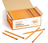 Tianyi-Crayon Papier Hb #2, 180 Pack Crayons À Papier Pré-Taillés Avec Gomme, Crayons De Papier En Bois Pour Une Ecriture Douce Pour Le Dessin, Le Croquis À L`Ecole Et Au Bureau