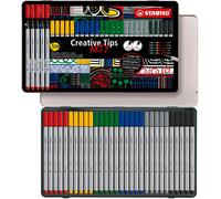 Tianyi-Creative Tips - Feutre Dessin - Boîte Métal X 30 Stylos De Calligraphie À Pointe Assorties 0.2; 0.4; 0.7; 1 Mm Et Brush - Couleurs Classiques