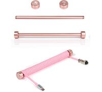 TIANYI-Custom Coiled Aviator Cable Fixed Rod - Enrouleur de Câble Enroulé en Métal Aluminium CNC - Barre de Poids de Câble d'aviateur de Poteau de Gestion de Câble de Clavier Enroulé - Or Rose