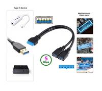 TIANYI-CY Double Port USB 3.0 Femelle à la Carte mère 20 Broches Câble d'en-tête pour Panneau Avant 20 cm