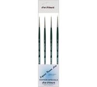 Tianyi-Da Vinci Serie 1570 Nova Pinceau Synthétique Rond, Set 4 Pcs,No 0/2, 0/3, 0/5, 0/10, Pour Aquarelle, Peinture À L'huile Et Acrylique,Made In Germany