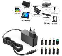 TIANYI-Dc15v 2A AC Adaptateur Chargeur avec 10 Prises de Conversion d'adaptateur d'alimentation pour Moniteur PC,Pistolet de Massage,15V Alimentation de l'appareil, Caméras, Boîte TV, Lecteur CD,Moni