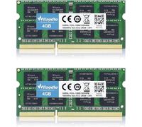 TIANYI-DDR3/DDR3L Laptop Mémoire RAM 8Go Kit (2x4GB) 1600MHz CL11 SODIMM Module de Mémoire PC3-12800 /PC3L-12800 204-Pin 1.35V/1.5V Notebook Memory pour Ordinateur Portable, Vert