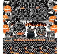 Tianyi-Décoration De Fête D'anniversaire Motif Dragon, Y Compris Toile De Fond Pour Fête D'anniversaire, Assiettes, Assiettes À Dessert, Tasses, Serviettes, Nappes, Ballons, Pailles, Pour 20 Invités
