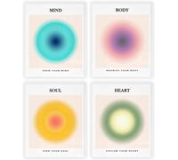 Tianyi-Décoration Murale Inspirante Affirmations Positives - Poster Aura Y2k - Décoration De Chambre - Esthétique - Images Preppy Mind Body Soul Heart Lot De 4, Sans Cadre 20,3 X 25,4 Cm