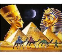 Tianyi-Diamond Painting Kit De Diamant Peinture Bricolage 5d Perceuse Ronde Egypte Reine Pyramide Chameau Broderie Complète De Strass 30x40cm