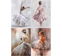 Tianyi-Diamond Painting Lot De 4 Ballet 30x40 Cm Peinture Diamant 5d Diamond Painting Danseuse Ballerine Perles De Diamant Ballerine Tableau Diamant Enfant Peinture Par Numéros Canevas Point De Croix