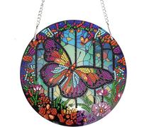 TIANYI-Diamond Painting Papillon Peinture diamant pour enfants Kit de peinture diamant 5D (violet noirâtre)