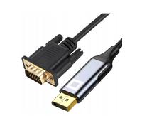 TIANYI-DisplayPort to VGA D-SUB 2K/60Hz, Full HD 1080p, Plug & ; Play, Gold Plated, One-way Adapter, Converter, Compatible with Laptops, Monitors, Projectors, Aluminum Space Gray (1m)