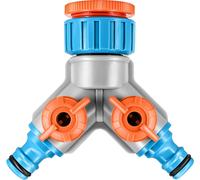 TIANYI-Distributeur 2 Voies Sélecteur Arrosage pour raccorder au Robinets (19-25mm) Tuyaux, Asperseur et Minutèrie d`arrosage. Raccord rapide avec vannes individuelles pour robinet 3/4