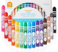 Tianyi-Dot Marqueur À Point Lavable,15 Couleurs Dot Marker, Feutre Enfant Non Toxique, Bingo Dabber Pour Création, Activité Créative Pour Enfants Education Précoce