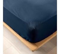 Tianyi-Douceur D'intérieur, Drap Housse (180 X 200 Cm) Biolina Bleu Nuit, 100% Coton Bio