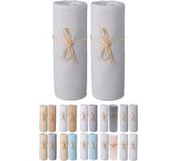 Tianyi-Drap Housse 60x120 Cm - Lot De 2 Draps En Jersey Peigné 100% Coton Bio - Gris Perle - Pour Matelas Bébé Enfant Dimensions 60x120 Cm - Extensible Sans Repassage - Grands Bonnets
