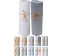 Tianyi-Drap Housse 70x140 Cm - Lot De 2 Draps En Jersey Peigné 100% Coton Bio - Blanc Et Gris Foncé - Pour Matelas Bébé Enfant Dimensions 60x120 Ou 70x140 Cm - Extensible Sans Repassage