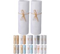 Tianyi-Drap Housse 70x140 Cm - Lot De 2 Draps En Jersey Peigné 100% Coton Bio - Blanc - Pour Matelas Bébé Enfant Dimensions 60x120 Ou 70x140 Cm - Extensible Sans Repassage
