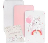 Tianyi-Drap Housse Cododo Bebe Next To Me 2 Pièces 100% Coton + 1 Alèse Protégé Certifié Oeko-Tex Compatible Berceau Chicco Next2me Cosleeping Dream Magic Kinderkraft Safety Matelas 50x83 (Licorne)