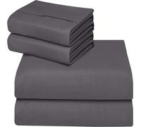 Tianyi-Drap-Housse Simple Avec Poches Profondes (35 Cm) - Tissu En Microfibre Brossée Douce - Résistant Au Rétrécissement Et À La Décoloration - Lit Simple (90 X 190 Cm), Gris