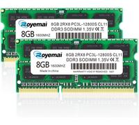 TIANYI-DUOMEIQI 16Go PC3L-12800S RAM,2 x 8 GO DDR3L 1600MHz SODIMM RAM DDR3 16GO, PC3-12800 1.35V 2Rx8 Dual Rank 204-Pin CL11 Unbuffered Non-ECC Ordinateur Portable Mémoire