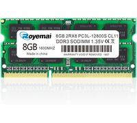 TIANYI-DUOMEIQI 8Go PC3L-12800S RAM, 8GO DDR3L 1600 So-DIMM, DDR3 PC3-12800 1600 MHz 1.35V 2Rx8 Barrette de ram ddr3 8go pc Portable Dual Rank 204 Pin CL11