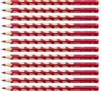 Tianyi-Easycolors - Crayon De Couleur Ergonomique - Lot X 12 Crayons De Coloriage Triangulaires - Droitier - Rouge
