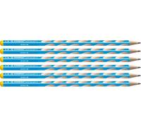 Tianyi-Easygraph S - Crayon Graphite Ergonomique - Lot X 6 Crayons Papier - Hb - Bleu - Gaucher