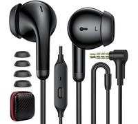 TIANYI-Écouteurs filaires avec prise jack 3.5 mm à angle droit pour Moto G Stylus Play pour Chromebook PC, école, écouteurs intra-auriculaires antibruit, oreillette souple 3.5 mm pour Samsung A42 A32