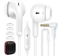 TIANYI-Écouteurs filaires avec prise jack 3.5 mm à angle droit pour Moto G Stylus Play pour Chromebook PC, école, écouteurs intra-auriculaires antibruit, oreillette souple 3.5 mm pour Samsung A42 A32