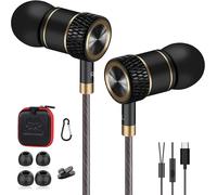 TIANYI-Écouteurs Haute Qualité Audio, USB Type C, écouteurs Intra-auriculaire Filaire,Ecouteur avec Micro et réduction du Bruit,Oreillette avec Son Surround Jack Noir et Or
